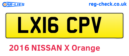 LX16CPV are the vehicle registration plates.