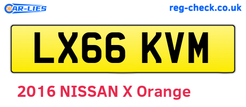 LX66KVM are the vehicle registration plates.