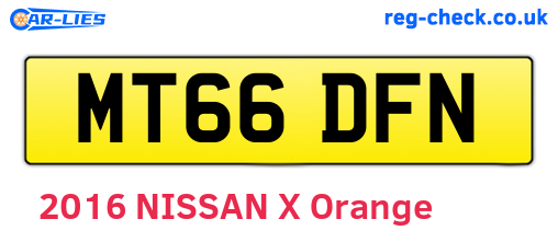 MT66DFN are the vehicle registration plates.