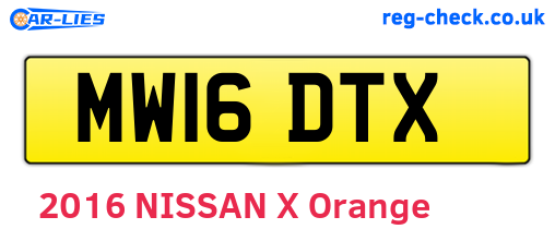 MW16DTX are the vehicle registration plates.