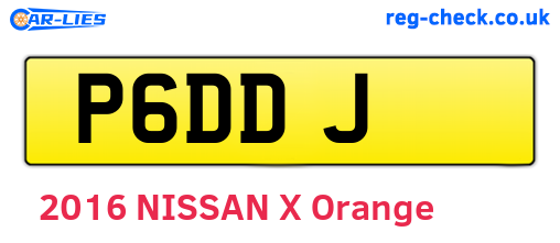 P6DDJ are the vehicle registration plates.