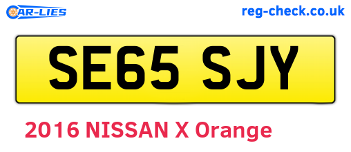 SE65SJY are the vehicle registration plates.
