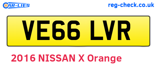 VE66LVR are the vehicle registration plates.