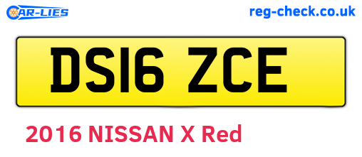 DS16ZCE are the vehicle registration plates.