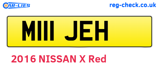 M111JEH are the vehicle registration plates.