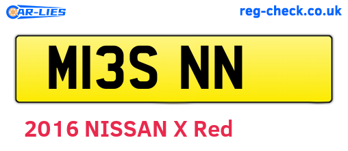 M13SNN are the vehicle registration plates.