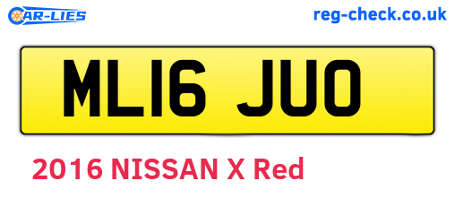ML16JUO are the vehicle registration plates.