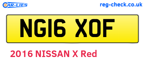 NG16XOF are the vehicle registration plates.