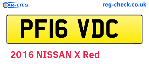 PF16VDC are the vehicle registration plates.