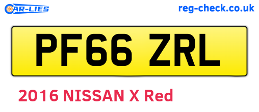 PF66ZRL are the vehicle registration plates.