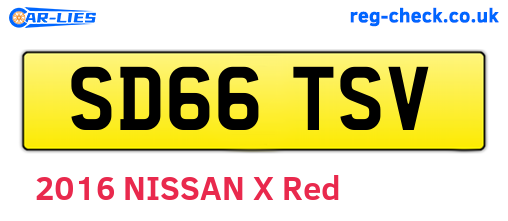 SD66TSV are the vehicle registration plates.