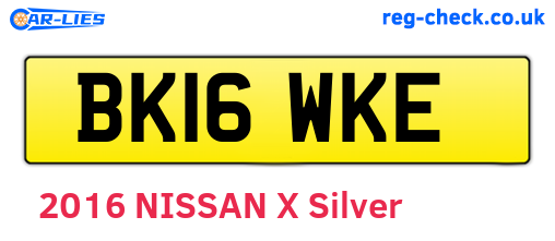 BK16WKE are the vehicle registration plates.