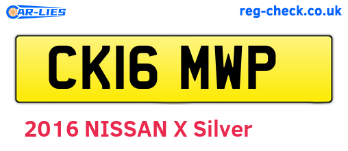 CK16MWP are the vehicle registration plates.