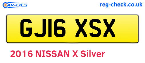 GJ16XSX are the vehicle registration plates.