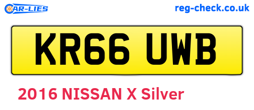 KR66UWB are the vehicle registration plates.