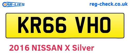 KR66VHO are the vehicle registration plates.
