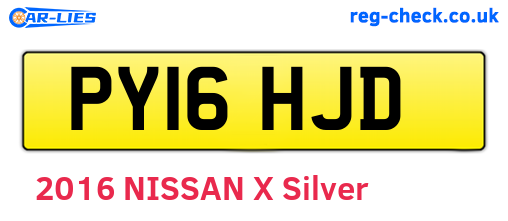 PY16HJD are the vehicle registration plates.