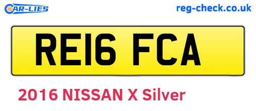 RE16FCA are the vehicle registration plates.