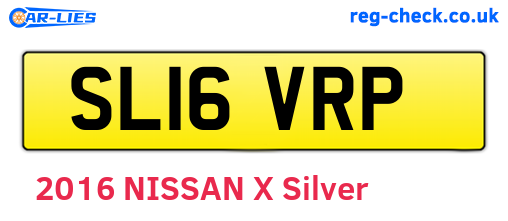 SL16VRP are the vehicle registration plates.