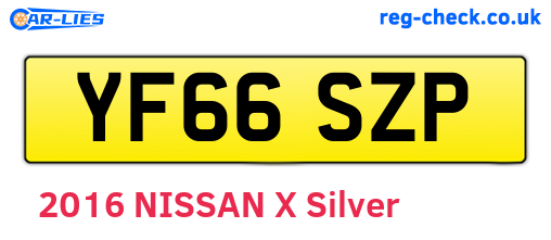 YF66SZP are the vehicle registration plates.