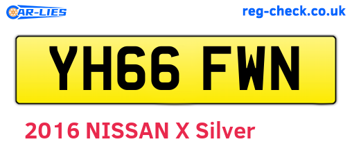 YH66FWN are the vehicle registration plates.