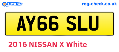 AY66SLU are the vehicle registration plates.