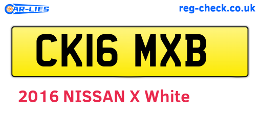 CK16MXB are the vehicle registration plates.