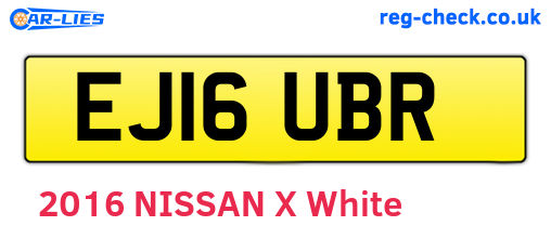 EJ16UBR are the vehicle registration plates.