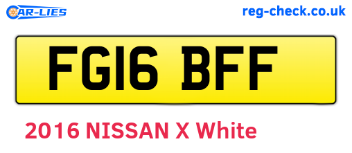 FG16BFF are the vehicle registration plates.