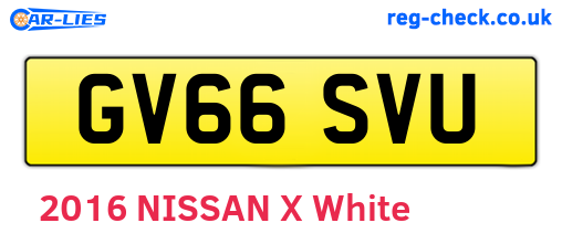 GV66SVU are the vehicle registration plates.