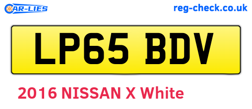 LP65BDV are the vehicle registration plates.