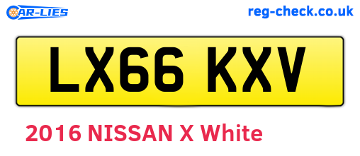 LX66KXV are the vehicle registration plates.