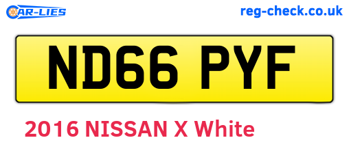 ND66PYF are the vehicle registration plates.
