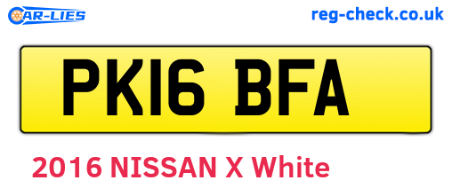 PK16BFA are the vehicle registration plates.