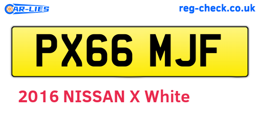 PX66MJF are the vehicle registration plates.