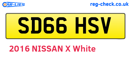 SD66HSV are the vehicle registration plates.