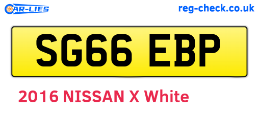 SG66EBP are the vehicle registration plates.