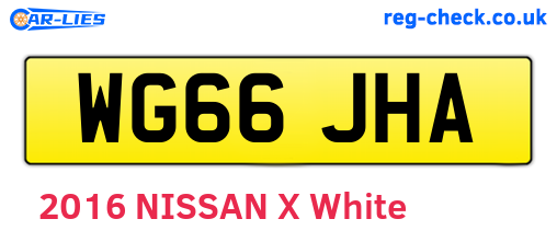 WG66JHA are the vehicle registration plates.