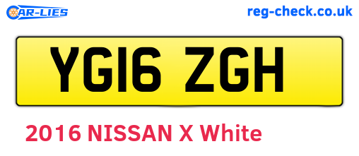 YG16ZGH are the vehicle registration plates.