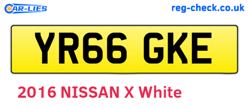 YR66GKE are the vehicle registration plates.