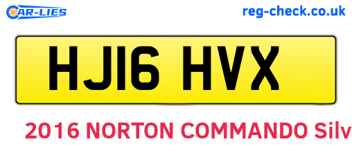 HJ16HVX are the vehicle registration plates.