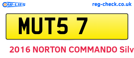 MUT57 are the vehicle registration plates.