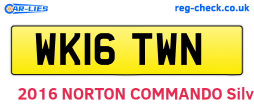 WK16TWN are the vehicle registration plates.