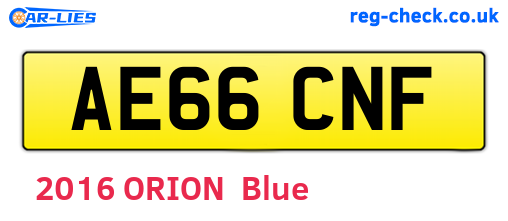 AE66CNF are the vehicle registration plates.