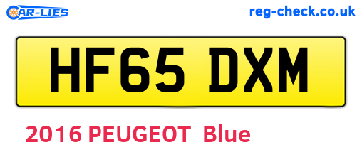 HF65DXM are the vehicle registration plates.