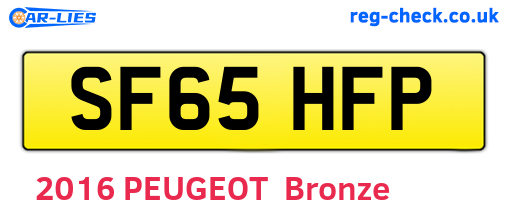 SF65HFP are the vehicle registration plates.