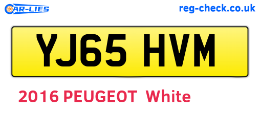 YJ65HVM are the vehicle registration plates.
