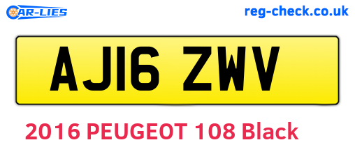 AJ16ZWV are the vehicle registration plates.
