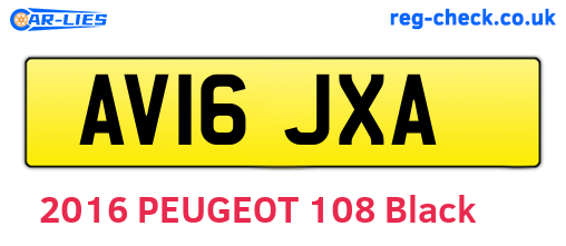 AV16JXA are the vehicle registration plates.