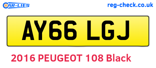 AY66LGJ are the vehicle registration plates.